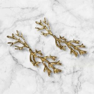 NWOT Gold Branch with Pearl Accents Earrings